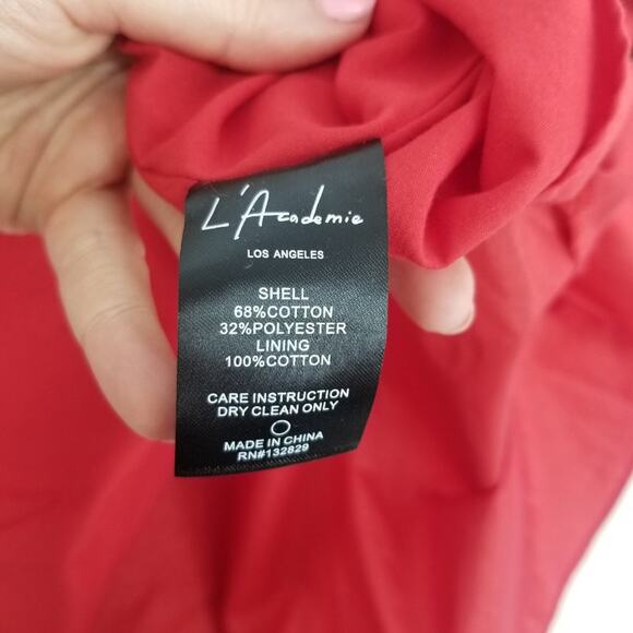 LAcademie Juni Mini Dress S Red Off Shoulder Skater Fit & Flare Cocktail Revolve - Picture 10 of 10